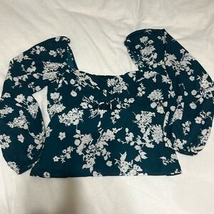 Abercrombie & Fitch top. Green floral. Size small